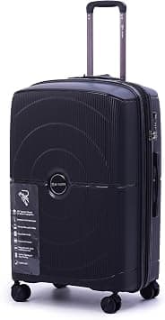 PP Checked Suitcase, Lightweight Hardshell, Durable, Expandable, Vertical Series Travel Luggage Trolley with Double Spinner Wheels and TSA Lock, (Black, 28") على Amazon.ae - متتبع الأسعار