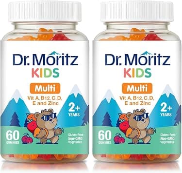DR. MORITZ Kids Multivitamin Gummies - with Kids Vitamins A C D E B6 B12 Zinc and More - Complete Daily Support - Vegetarian and Non-GMO, 2 Pack (120 Count) على Amazon.ae - متتبع الأسعار