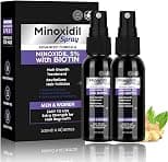Minoxidil 5% for Men & Women, Advanced Topical Minoxidil 5% Hair Growth Spray with Biotin, Castor Oil, and Ginger Extract, for Hair Growth Treatment, Prevents Hair Loss (2pcs 60ml) - Best Deal Finder