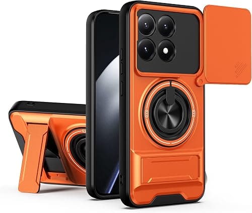 Cover Compatible with Xiaomi Poco F8 Ultra 5G,Compatible with Redmi K90 Pro Max Car Magnetic Mount Camera Sliding Window Anti-drop 2 in 1【PC+TPU】Ring holder Kickstand Case Orange on Amazon.ae - Price Tracker