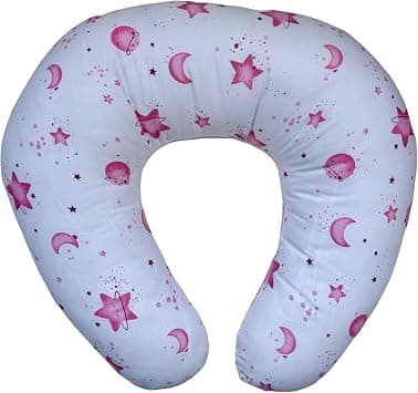 LittleBee Nursing Pillows for Breastfeeding, Ultimate Support for Mom and Baby,NewBorn Essentials Breastfeeding Soft Pillows,Hypoallergenic & Detachable Cotton Cover,Prints((Moon pink) على Amazon.ae - متتبع الأسعار