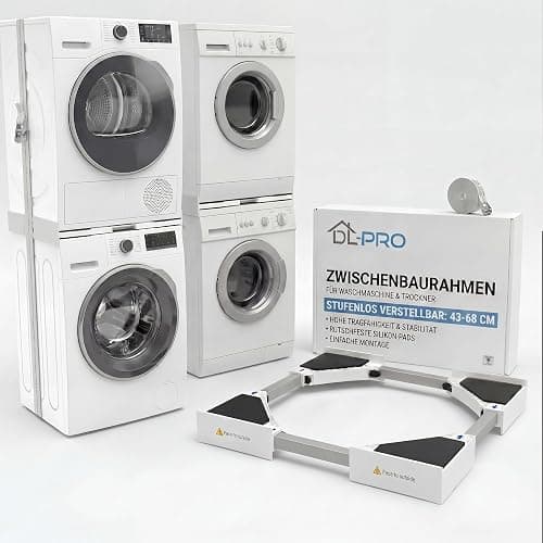 DL-PRO Universal Intermediate Frame 43-68 cm Set | Connecting Frame for Washing Machine Dryer Stacking with Ratchet Rope | Compatible with Bosch Siemens Miele AEG Samsung LG Bauknecht on Amazon.ae - Price Tracker