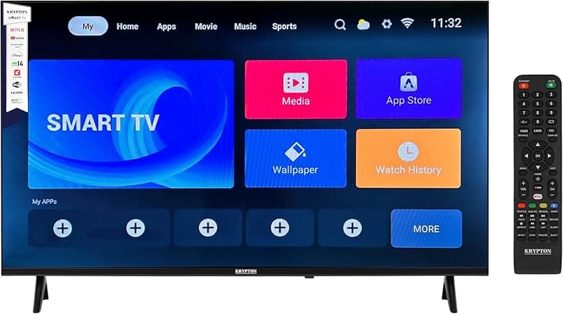 Krypton 40 Inch Frameless HD Smart LED TV With Remote Control, HDMI And USB Ports, Head Phone Jack, PC Audio In,Wi-Fi, Android 14.0 With E-Share, YouTube, Netflix Etc. on Amazon.ae - Price Tracker