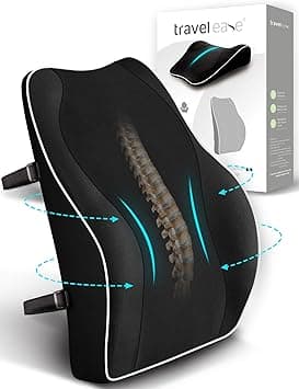 TRAVEL EASE Ergonomic Lumbar Support Cushion, Memory Foam Back Support for Car Seat Office Chair Gaming Chair, Backrest with Skin-friendly Cover & Dual Adjustable Straps, Black - Amazon.ae Price Tracker