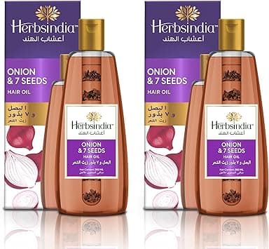 Herbsindia Onion & 7 Herbal Seeds Hair Oil With Nourish Tube | For Stronger & Longer Hair| Silicone & Paraben Free | All Hair Types | 280ml (Pack of 2) on Amazon.ae - Price Tracker