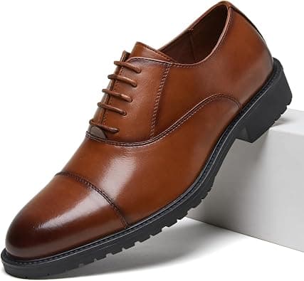 Men's Pointed-Toe Leather Dress Shoes - Formal Business Oxfords for Office & Wedding on Amazon.ae - Price Tracker