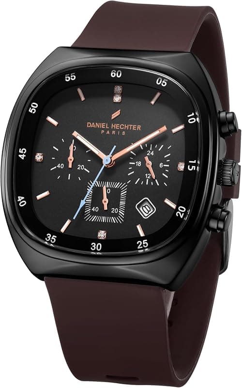 Daniel Hechter Paris Bercy Collection Modern Multi Functional Watch for Men with Square Dial and Silicon Band-DHM1001 on Amazon.ae - Price Tracker