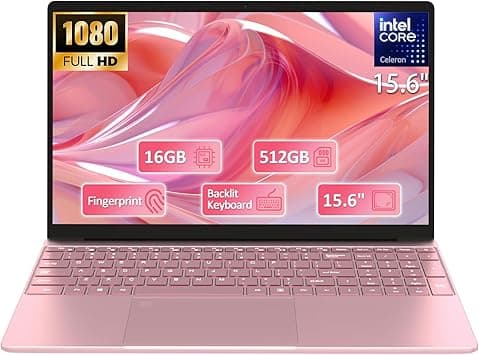 15.6" Student Laptop with Backlit Keyboard|16GB RAM 512GB SSD Laptop Computer|1920×1080 FHD Eye Protection Display|Fingerprint|38Wh Large Battery|180°Open Angle|WiFi|Webcam|BT 4.2|HDMI on Amazon.ae - Price Tracker