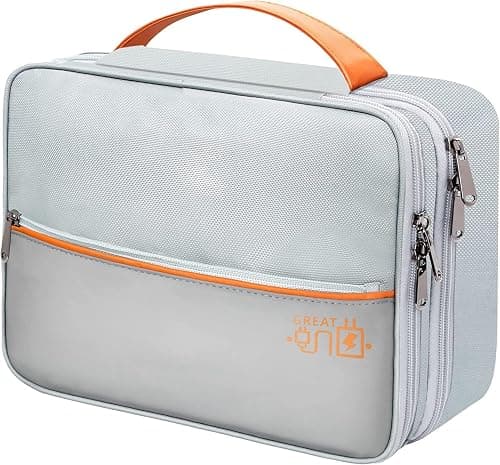 Travel Electronics Organizer, Double Layer Waterproof Cable Organiser Bag for Electronic Accessories, Universal Carry Bag for Charger, Phone, Hard Drive, Cord, Tablet (Grey) on Amazon.ae - Price Tracker