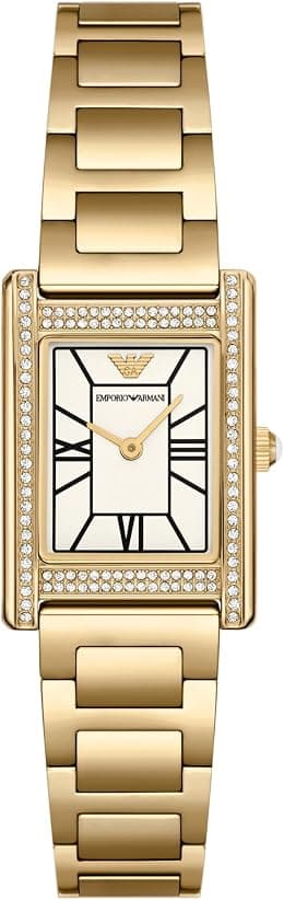 Emporio Armani Two-Hand Rectangular Women's Watch; Dress Watch for Women - Best Deal Finder