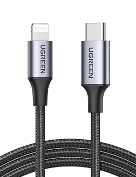 UGREEN iPhone Charger Cable 2M[MFi Certified]USB C to Lightning Cable Fast Charging Braided Cord 18W Fast PD Charge for iPhone 14/14 Pro/14 Plus/14 Pro Max, ipad Pro, iPhone 8-13 All Series - Black on Amazon.ae - Price Tracker