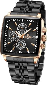 Aputue Mens Wrist Watches, Premium Quartz Relojes Para Hombres, Mens Seiko Watches, Men Casual Watches, Square Watch, Waterproof Dress Watch with Durable Full Stee for Formal and Business Occasions على Amazon.ae - متتبع الأسعار