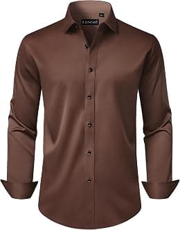 mens Men's Long Sleeve Dress Shirts Dress (pack of 1) - Best Deal Finder