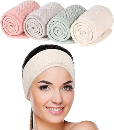 Whaline 4 Pack Spa Facial Headband Super Absorption Makeup Hair Wrap Adjustable Coral Fleece Hair Band Soft Towel Head Band for Face Washing, Shower Sports Yoga (Pea Green, Pink, Beige, Light Gray) - Amazon.ae Price Tracker