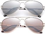 Polarized Kids Teens Juniors Aviator Polarized Sunglasses Stainless Steel Frame Spring Hinge UV Protection - Best Deal Finder