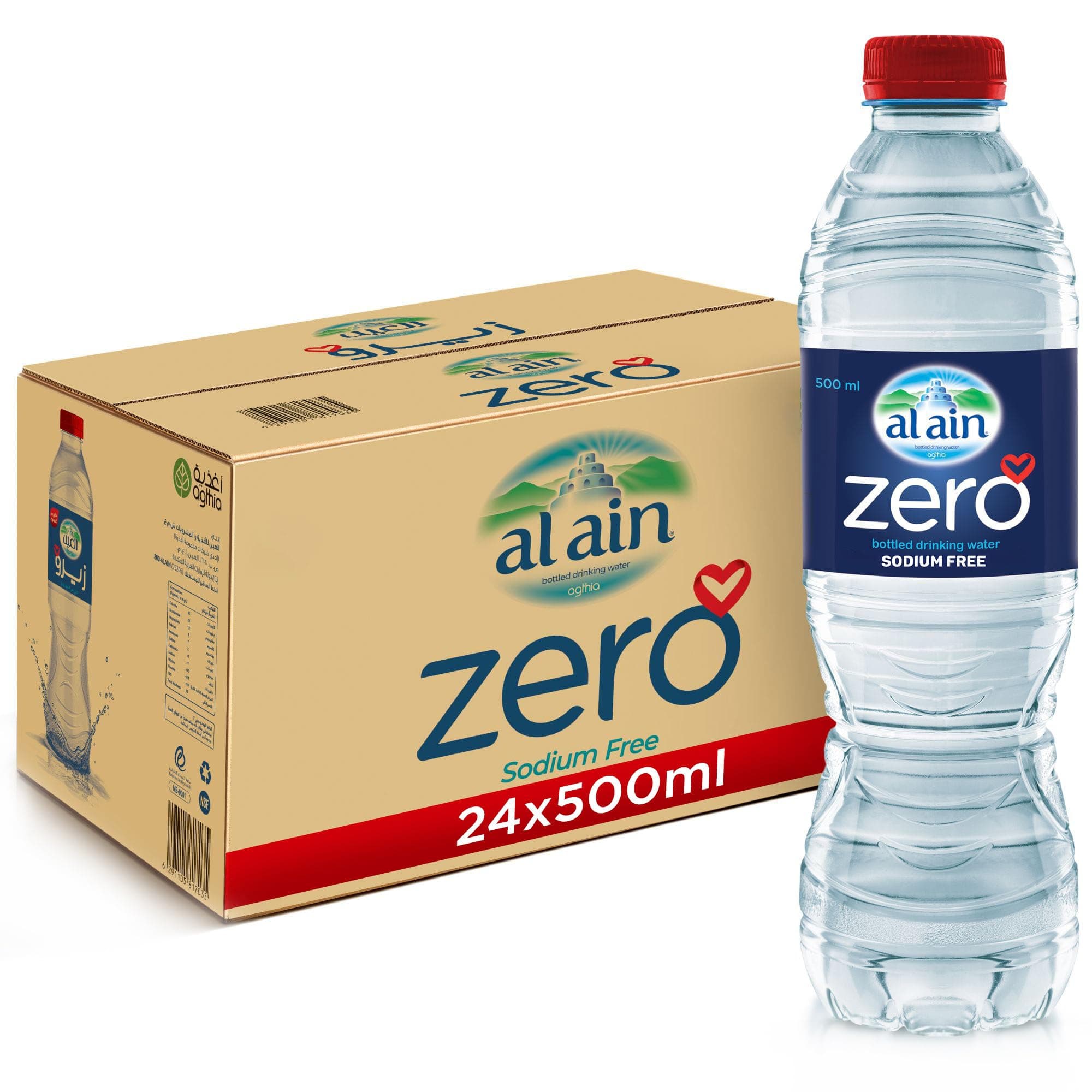 Al Ain Zero, 500ml, Pack of 24, Zero Sodium, Pure Refreshing, pH Neutral Bottled Water on Amazon.ae - Price Tracker