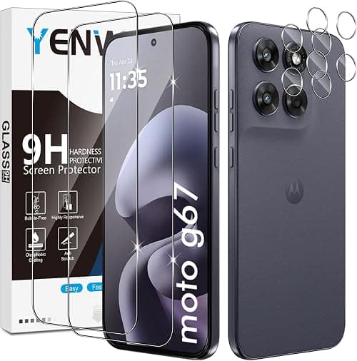 Tempered Glass for Motorola Moto G67 / G77 5G, 2 x Screen Protectors and 2 x Rear Camera Protectors, 2.5D Anti-Scratch, 9H Glass HD Hardness, Bubble-Free on Amazon.ae - Price Tracker