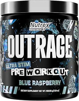 Outrage Ultra HIGH STIM Pre-Workout Powder for Men | 400mg Caffeine, L-Citrulline, Beta-Alanine, Creatine | Extreme Energy, Focus, Strength & Endurance (30 Servings, Blue Raspberry) - Amazon.ae Price Tracker