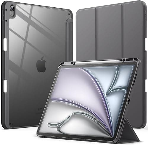 JETech Case for iPad Air 13" M4/M3/M2, Space Gray | Cover for 2026/2025/2024 Model, Clear Back, Pencil Holder, Slim Shockproof Protection, Tri-Fold Stand, Auto Wake/Sleep on Amazon.ae - Price Tracker