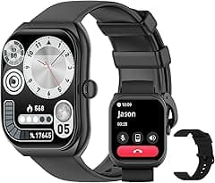 PEJE Smart Watches For Men,2.01" Curved Display,Bluetooth Calls,1ATM Waterproof,Monitors Spo2/Heart Rate/Sleep,123+ Sports Modes,Prayer Alerts & Arabic Support,350mah Battery,Ios/Android.(Black) - Amazon.ae Price Tracker