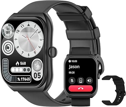 PEJE Smart Watches For Men,2.01" Curved Display,Bluetooth Calls,1ATM Waterproof,Monitors Spo2/Heart Rate/Sleep,123+ Sports Modes,Prayer Alerts & Arabic Support,350mah Battery,Ios/Android.(Black) - Amazon.ae Price Tracker