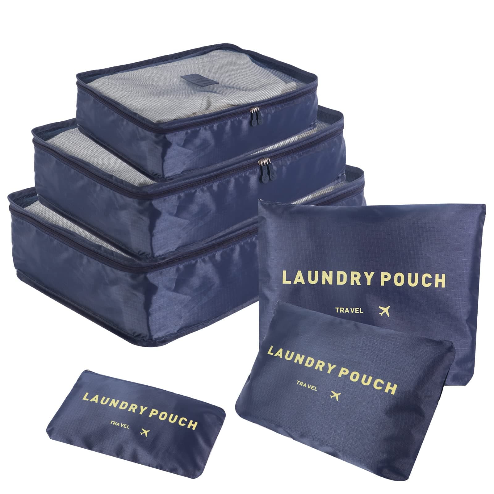 SKY-TOUCH Travel Packing Cubes,Traveling Accessories,Luggage Packing Organizers Set,Waterproof Laundry Bag,Storage Bag for Travel,Breathable Mesh,pack of 6 pieces,Blue on Amazon.ae - Price Tracker