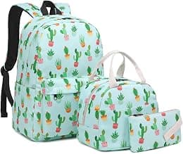Girls School Backpack for Kids Teens, Elementary Middle School Backpacks Bookbag Set with Lunch Bag Pencil Case - Best Deal Finder