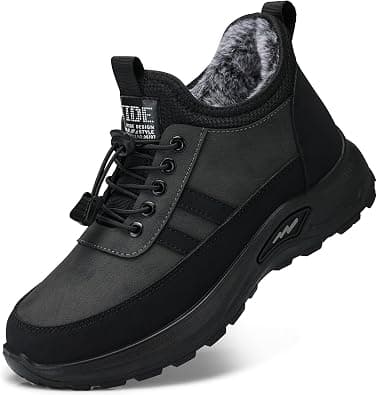 SHIBEVER Winter Snow Boots for Women: Warm Fur Lined Ankle Booties Comfortable Slip on Waterproof Outdoor Short Shoes, 69-grey, 5.5 على Amazon.ae - متتبع الأسعار