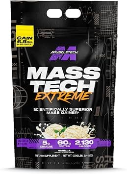 MuscleTech | Mass-Tech Extreme | Mass Gainer | 60 grams Protein & 5 grams Creatine | Supports Muscle Gain, Enhances Recovery & Boosts Strength | Vanilla Milkshake | 5443 grams on Amazon.ae - Price Tracker
