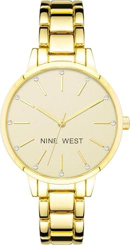 Nine West Women's Crystal Accented Bracelet Watch - Best Deal Finder