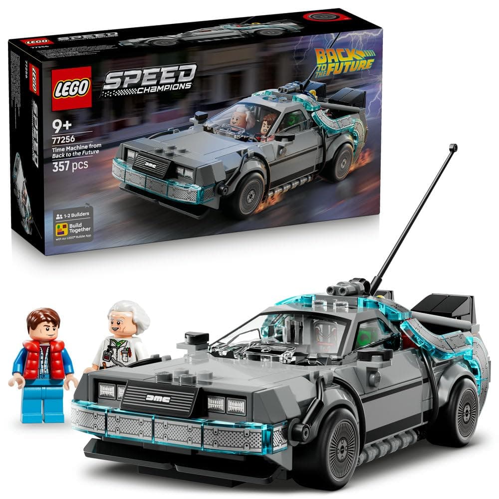 LEGO Speed Champions Time Machine from Back to the Future Toy - Car Model Kit w/Doc Brown & Marty McFly Minifigures - Gift for 9+ Year Old Boys, Girls & Movie Fans - 77256 on Amazon.ae - Price Tracker