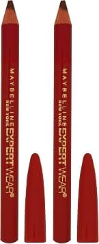 Maybelline New York Makeup Expert Wear Twin Eyebrow Pencils and Eyeliner Pencils, Medium Brown Shade, 0.06 Ounce, 2 Count (Pack of 1) - Best Deal Finder