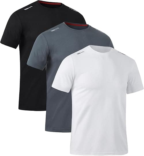 Zoofly Mens Tshirt 3 Pack Gym Workout T Shirts Quick Dry Sports T-Shirt Crew Neck Short Sleeve Athletic T Shirt on Amazon - Best Deal Finder