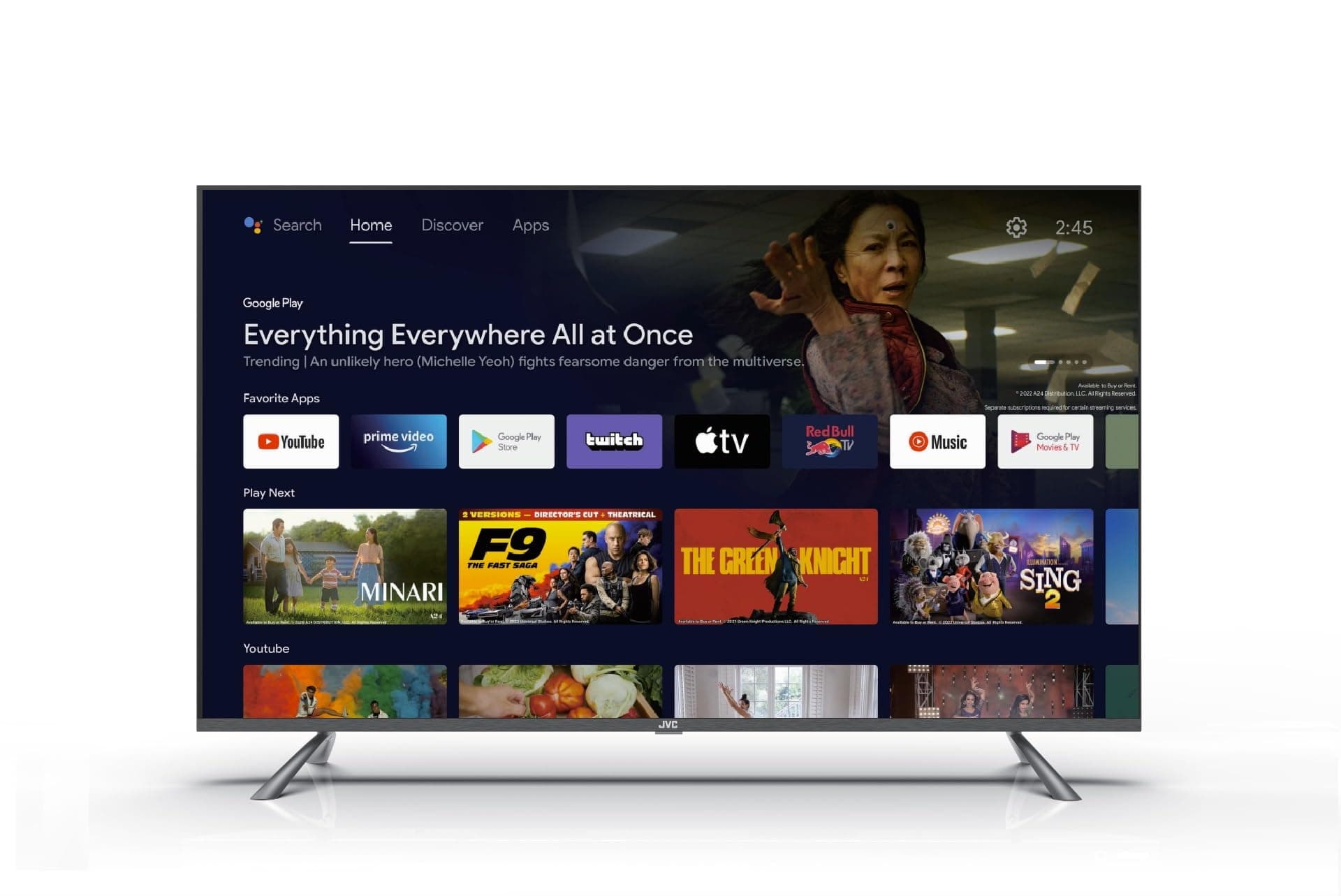 JVC 75 Inch Edgeless 4K QLED Official Google Certified Android Smart TV With Dolby Vision Atmos, Chrome Cast Built In and "OK GOOGLE" Voice Remote - LT-75NQ7115 on Amazon.ae - Price Tracker