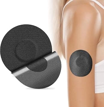 Freestyle Adhesive Patches 25Pack Waterproof Libre2/3 Sensor Covers Flesh Flexible CGM Patches Without Glue in The Center-Enlite-Guardian-Freestyle Libre 14 Day Sensor Patches (Black) على Amazon.ae - متتبع الأسعار