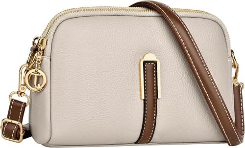 Crossbody Bag for Women, Leather Handbag & Shoulder Bag with Adjustable Wide Strap, Chain Strap & 2 Slot Card Holder, Camera Cross Body Bag for Lady Girl Travel Shopping Daily Use, Pearl Gray on Amazon.ae - Price Tracker