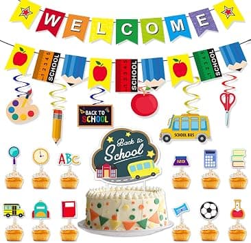 Back to School Banner Decorations Welcome Back to School Banner Garland First Day of School Banner for Kindergarten Preschool Party Classroom Bulletin Board Decorations (A) on Amazon.ae - Price Tracker