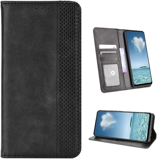 COQUE Motorola Moto G77 5G Case,Vintage Stripe Magnetic Buckle Card Slot Wallet Case,Flip Phone Cover for Motorola Moto G77 5G-Nero on Amazon.ae - Price Tracker
