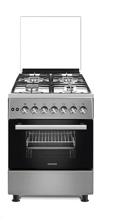 DAEWOO 60x60cm Freestanding Cooker, Full Gas Cooking Range with 4 Burners, Manual Ignition & Safety, Stainless Steel Finish, Separate Knob for Oven Grill, DGC-665BSF - Made in Turkey -1 Year Warranty on Amazon.ae - Price Tracker