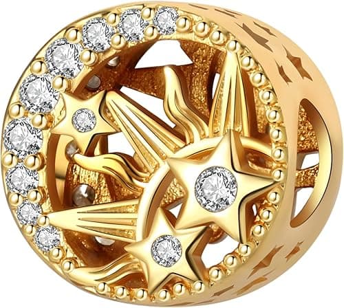 Openwork Gold Sun Moon Stars Bead Charm, Charm for Bracelet, Compatible with Pandora Bracelet Neckalce on Amazon.ae - Price Tracker