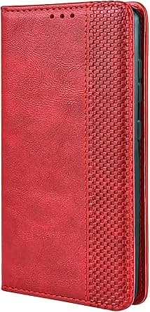 Case Compatible with Motorola Moto G77 5G, Flip leather Phone Case Protective Magnetic Wallet Cover with Card Holder stand Red on Amazon.ae - Price Tracker