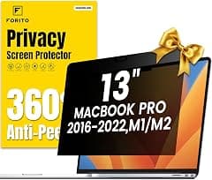 F FORITO 360° Privacy Screen Protector Compatible with MacBook Pro 13 inch (2016, 2017, 2018, 2019, 2020, 2021, 2022, M1, M2), Anti Peeping, Anti Glare and Scratch Resistant Laptop Privacy Screen - Amazon.ae Price Tracker