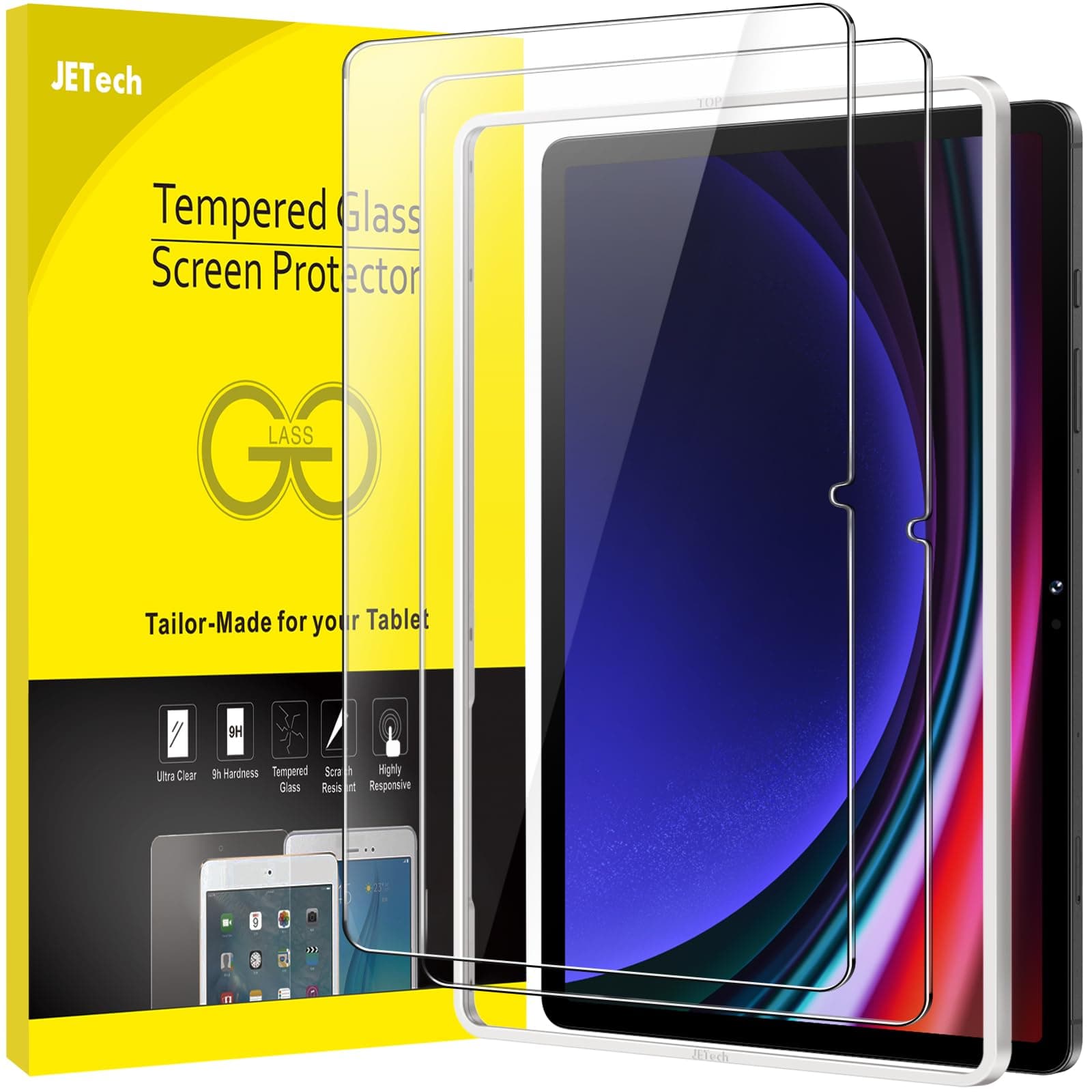 JETech Screen Protector for Samsung Galaxy Tab S9 11-Inch and Galaxy Tab S10 Lite / S10 FE / S9 FE 10.9-Inch, with Easy Installation Frame, Tempered Glass Film, HD Clear, 2-Pack on Amazon.ae - Price Tracker