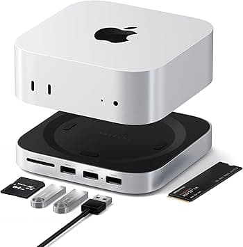 Satechi Mac Mini M4 Hub & Stand With Nvme Ssd Enclosure, Dock 2Xusb A Up To 10Gbps, Usb Data Port, Sd Card Reader For M4, Pro - Silver - Amazon.ae Price Tracker