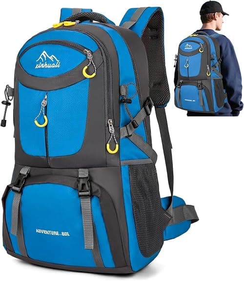 60L Unisex Camping Backpack, Travel Backpack With Shoe Compartment, Waterproof Travel Sports Bag Lightweight, Large Traveling Hiking Bag For Men Women Camping Fitness Cycling Back Pack on Amazon.ae - Price Tracker