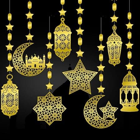 8 Pieces Ramadan Decorations for Home, Ramadan Hanging Decorations,Ramadan Ornaments Glitter Moon Star Shape Lantern Party Decor for Festival Party Decor Supplies Living Room Bedroom on Amazon.ae - Price Tracker