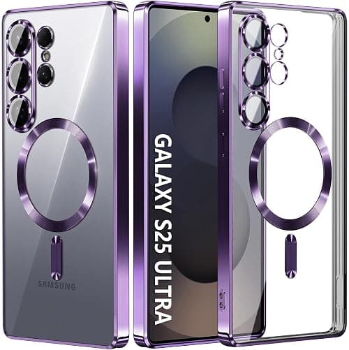 for Samsung Galaxy S25 Ultra Case, Magnetic Case Built-in Camera Lens Protector S25 Ultra Cover Slim TPU Protective Phone Case for Galaxy S25 Ultra 6.8 inch (Purple, S25 Ultra 6.8 inch) على Amazon.ae - متتبع الأسعار