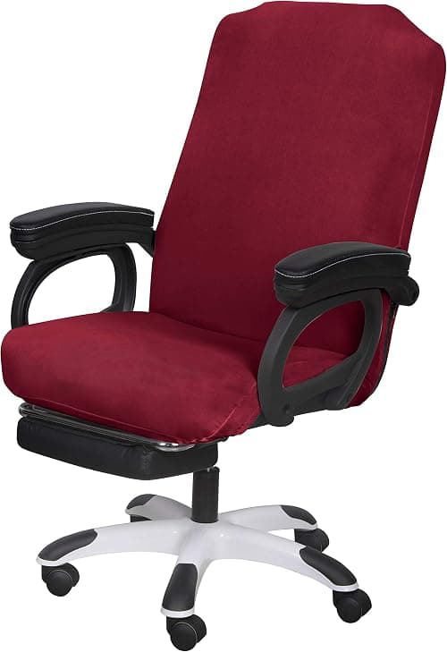 SARAFLORA Office Chair Cover- Large, Burgundy- Removable Computer Chair Cover for Office Chair with Zipper for Universal Rotating Chair Desk Chair Cover High Back Chair Seat Washable Protector for Pet على Amazon.ae - متتبع الأسعار