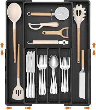 Lifewit Cutlery Tray for Drawers, Adjustable on Both Sides, Made of Plastic on Amazon.ae - Price Tracker