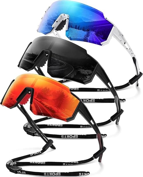 PFUTURE 3-Pack Polarized Sport Sunglasses for Men & Women Lightweight TR90 UV Protection Sunglasses for Cycling Running Outdoor Activities, One Size على Amazon.ae - متتبع الأسعار